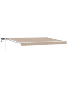 Cornice per Tenda Manuale con LED Beige e Bianco 4 x 2 m