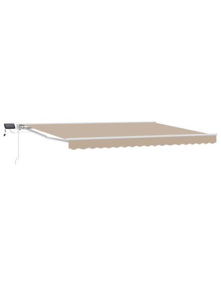 Cornice per Tenda Manuale con LED Beige e Bianco 4 x 2 m