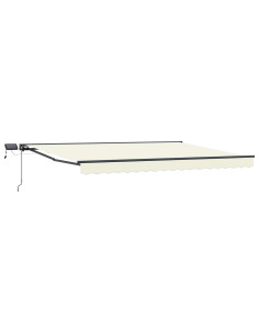Cornice per Tenda Manuale con LED Crema 5 × 3,5 m