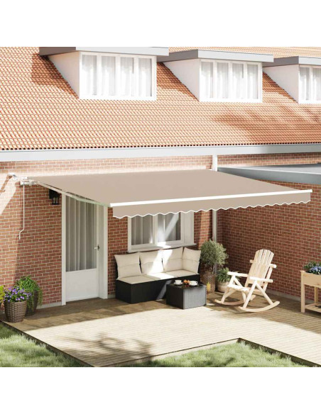 Tenda Retrattile Beige 450 × 350 cm Poliestere e Metallo