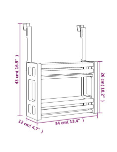 Organizer Sotto Lavello 34x12x26 cm in Alluminio