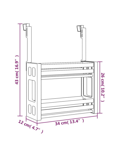 Organizer Sotto Lavello 34x12x26 cm in Alluminio