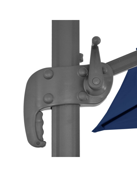 Ombrellone a Sbalzo con Palo in Alluminio 4x3 m Azzurro