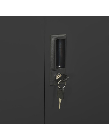 Armadio per Ufficio Antracite 90x40x180 cm in Acciaio