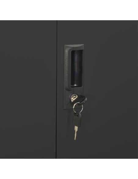 Armadio per Ufficio Antracite 90x40x180 cm in Acciaio