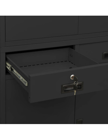 Armadio per Ufficio Antracite 90x40x180 cm in Acciaio