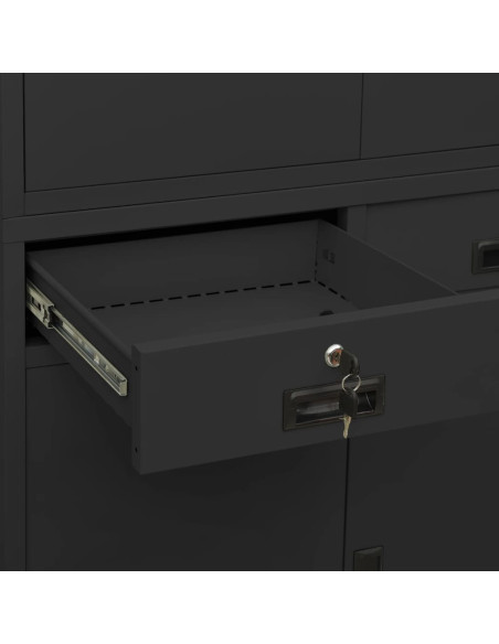 Armadio per Ufficio Antracite 90x40x180 cm in Acciaio