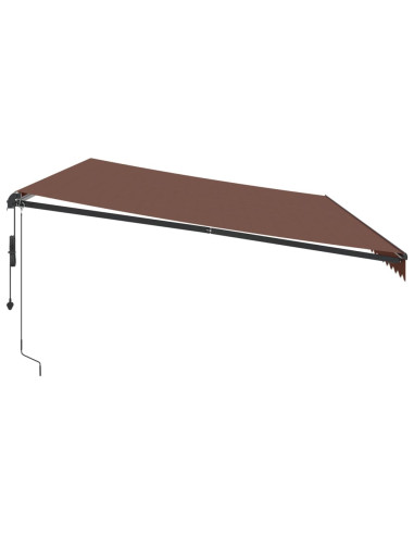 Tenda da Sole Retrattile Automatica con LED Marrone 600x350 cm