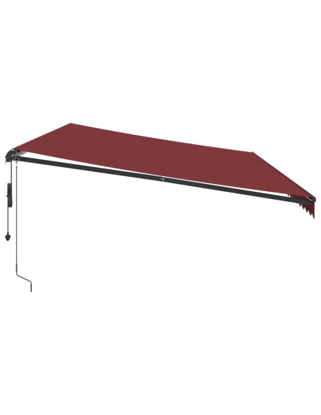 Tenda da Sole Retrattile Automatica con LED Bordò 600x350 cm