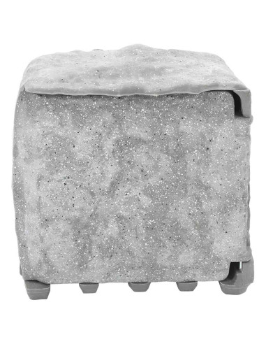 Presa Esterno Picchetto Luce Sensore 4Vie Grigio Effetto Pietra