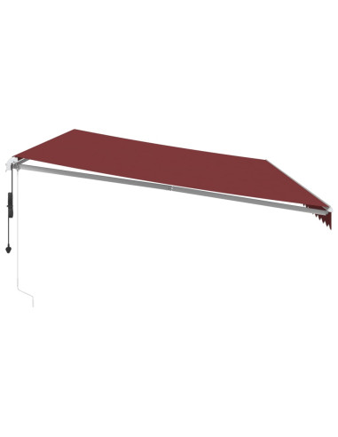 Tenda da Sole Retrattile Automatica con LED Bordò 600x350 cm