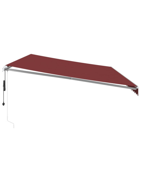 Tenda da Sole Retrattile Automatica con LED Bordò 600x350 cm
