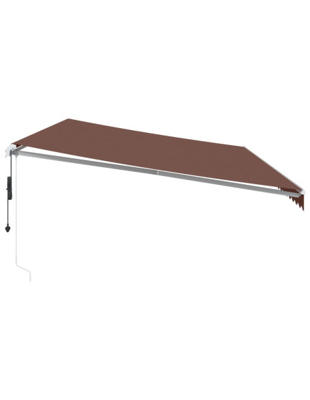 Tenda da Sole Retrattile Automatica con LED Marrone 600x350 cm