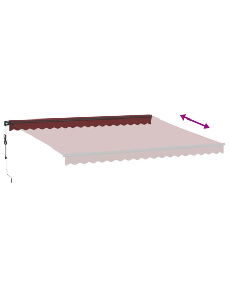 Tenda da Sole Retrattile Automatica con LED Bordò 450x350 cm