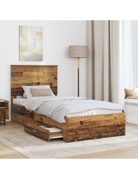 Struttura del letto Legno vecchio 90 x 190 cm Legno multistrato