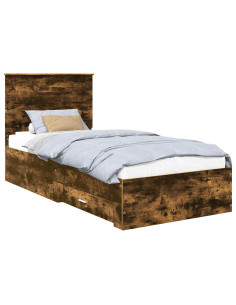 Struttura del letto Rovere fumé 90 x 200 cm Legno multistrato 2