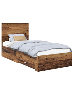 Struttura del letto Legno vecchio 90 x 200 cm Legno multistrato 2