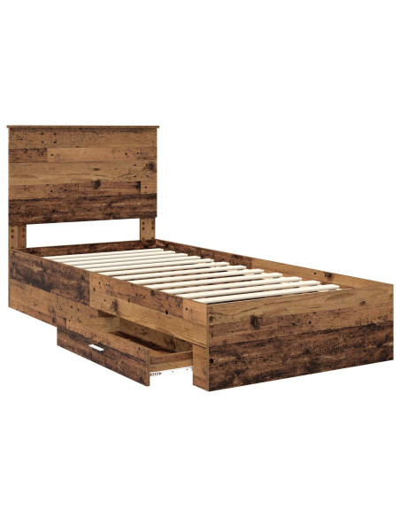 Struttura del letto Legno vecchio 90 x 200 cm Legno multistrato