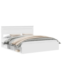 Struttura del letto Bianco 180 x 200 cm Pino massello 2