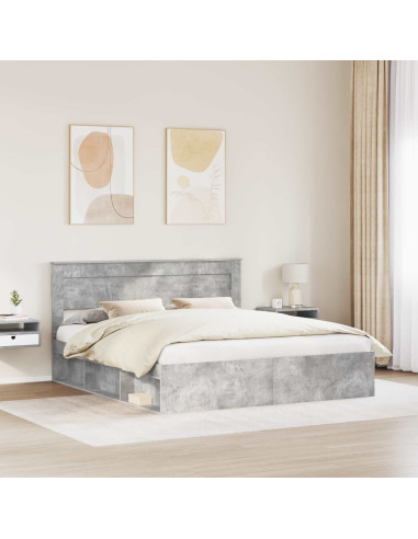 Struttura del letto Calcestruzzo 180 x 200 cm Pino massello