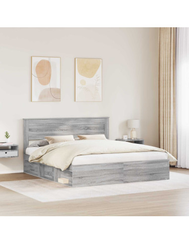Struttura del letto Grigio Sonoma 180 x 200 cm Pino massello