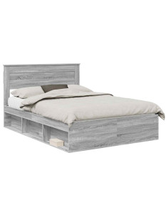 Struttura del letto Grigio Sonoma 140 x 190 cm Pino massello 2