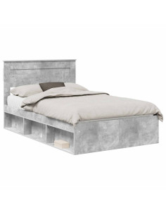 Struttura del letto Grigio Concretè 135 x 190 cm Pino massello 2