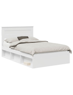 Struttura del letto Bianco 120 x 190 cm Pino massello 2