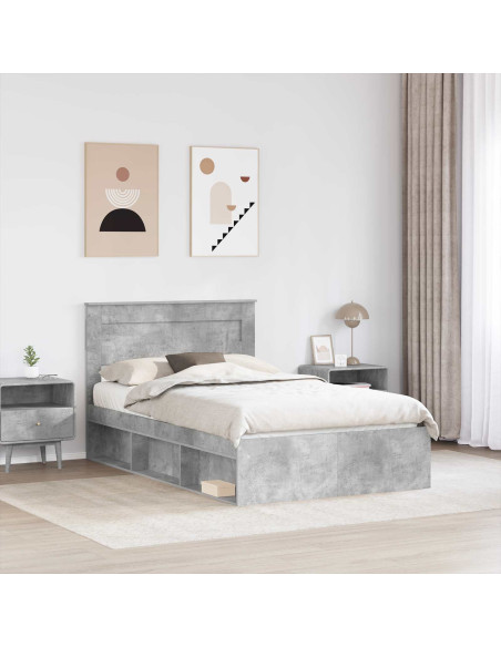 Struttura del letto Calcestruzzo 120 x 190 cm Pino massello