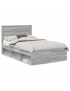 Struttura del letto Grigio Sonoma 120 x 200 cm Pino massello 2