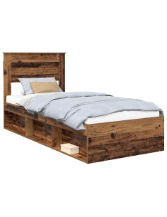 Struttura del letto Legno vecchio 90 x 190 cm Pino massello 2