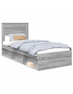 Struttura del letto Grigio Sonoma 75 x 190 cm Pino massello 2