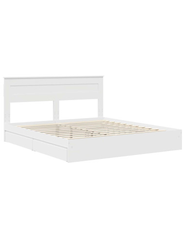 Letto con Contenitore Bianco 180 x 200 cm Legno multistrato