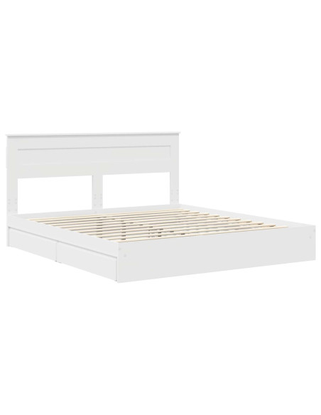 Letto con Contenitore Bianco 180 x 200 cm Legno multistrato
