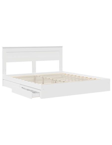 Letto con Contenitore Bianco 180 x 200 cm Legno multistrato