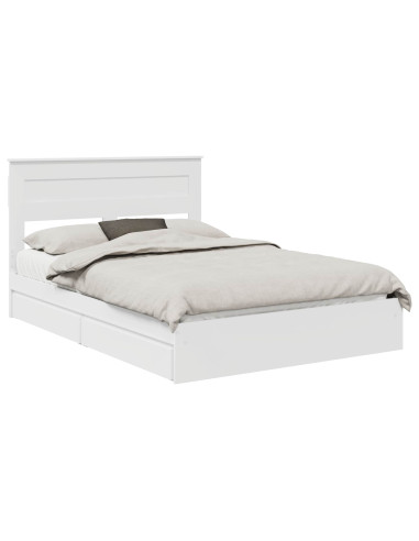 Letto con Contenitore Bianco 160 x 200 cm Legno multistrato