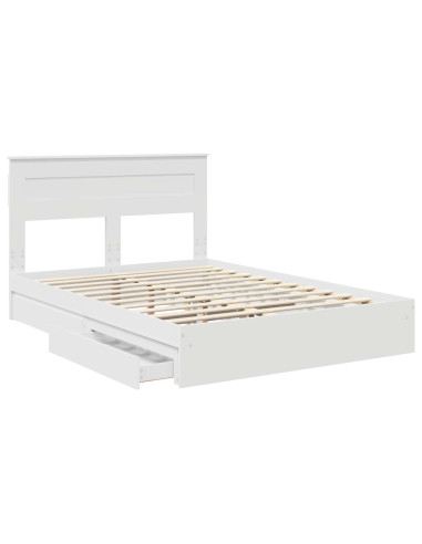 Letto con Contenitore Bianco 160 x 200 cm Legno multistrato