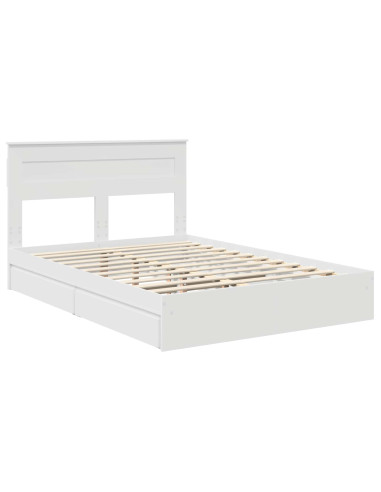 Letto con Contenitore Bianco 140 x 200 cm Legno multistrato