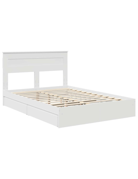 Letto con Contenitore Bianco 140 x 200 cm Legno multistrato