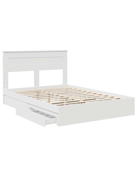 Letto con Contenitore Bianco 140 x 200 cm Legno multistrato