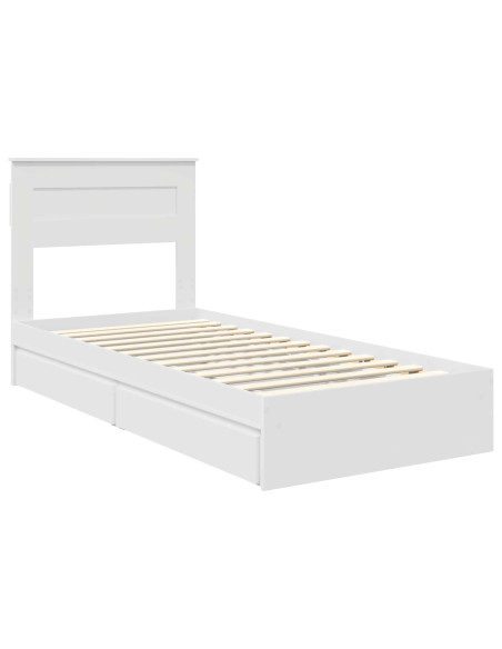 Letto con Contenitore Bianco 75 x 190 cm Legno multistrato
