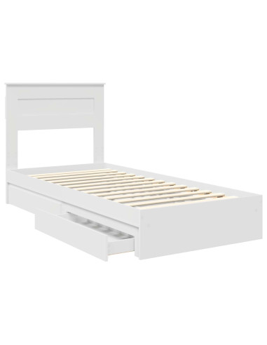Letto con Contenitore Bianco 75 x 190 cm Legno multistrato