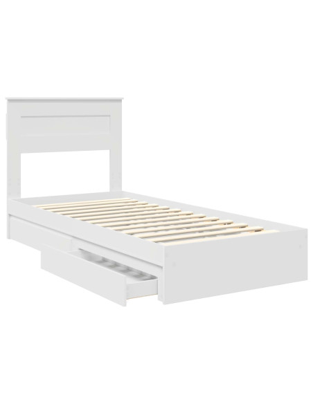 Letto con Contenitore Bianco 75 x 190 cm Legno multistrato