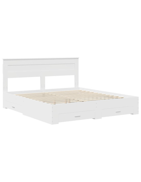 Struttura del letto Bianco 200 x 200 cm Legno multistrato