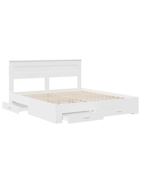 Struttura del letto Bianco 200 x 200 cm Legno multistrato