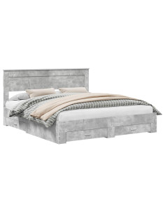 Struttura del letto con testiera Grigio cemento 180 x 200 cm 2