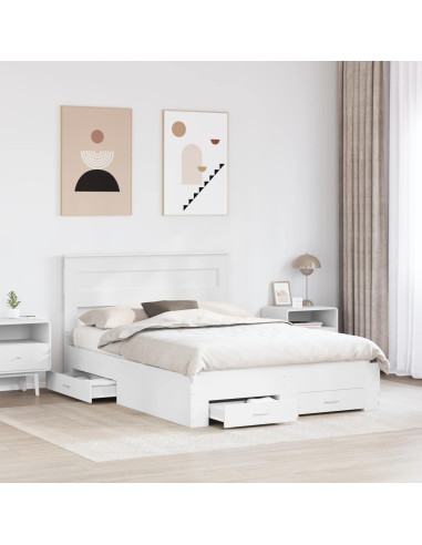 Struttura del letto Bianco 160 x 200 cm Legno multistrato