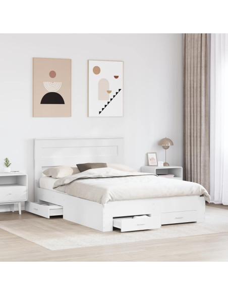 Struttura del letto Bianco 160 x 200 cm Legno multistrato