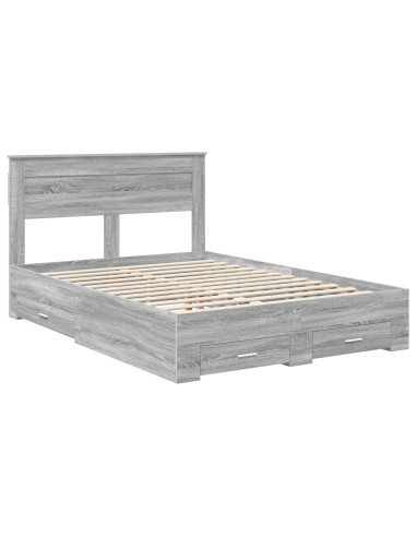 Struttura del letto con testiera Grigio Sonoma 150 x 200 cm