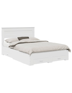 Struttura del letto Bianco 140 x 200 cm Legno multistrato 2